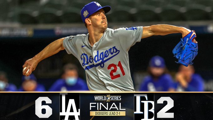 Fuente: @MLB Dodgers vencen a Rays en Juego 3 de la Serie Mundial