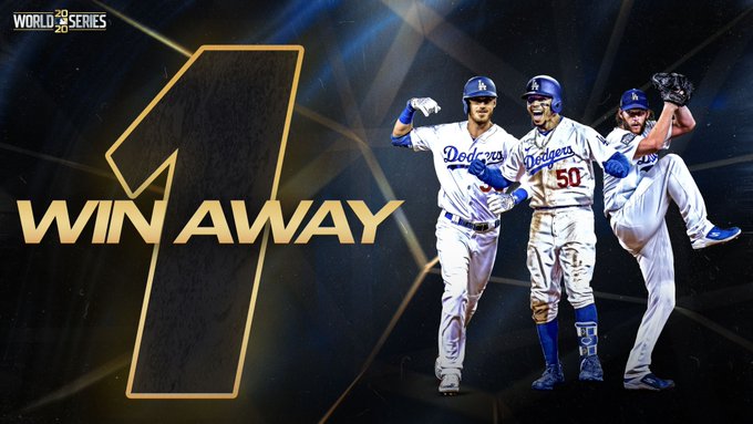 @MLB Dodgers a una victoria de ganar la Serie Mundial