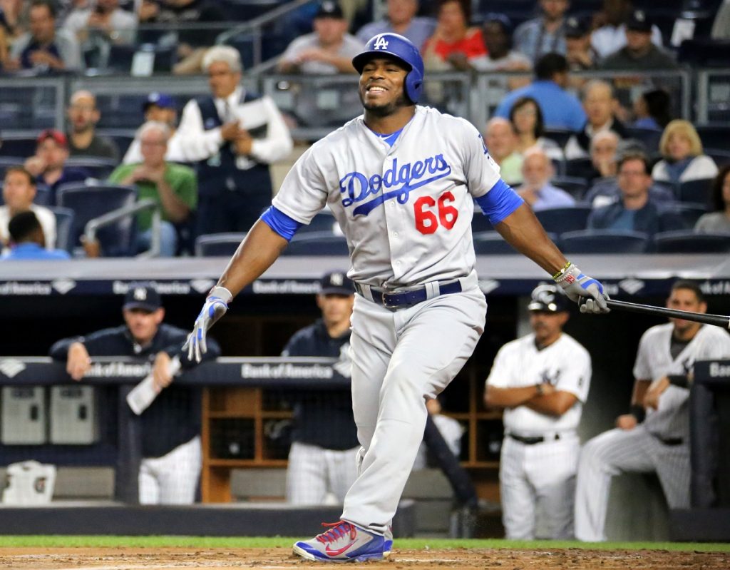 Yasiel Puig ex astro de los Dodgers de Los Ángeles