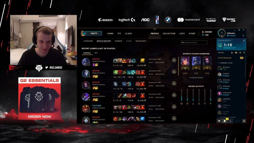 League of Legends: Jankos filtra el resultado de varias scrims en Stream