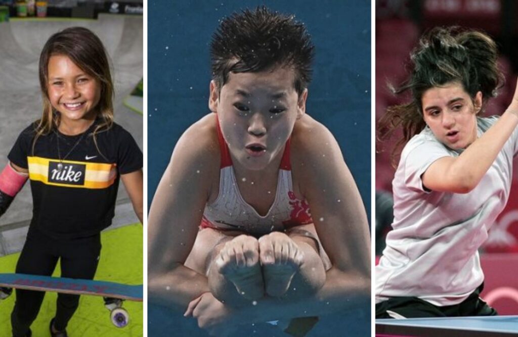 Deportistas niños y adolescentes en Juegos Olímpicos