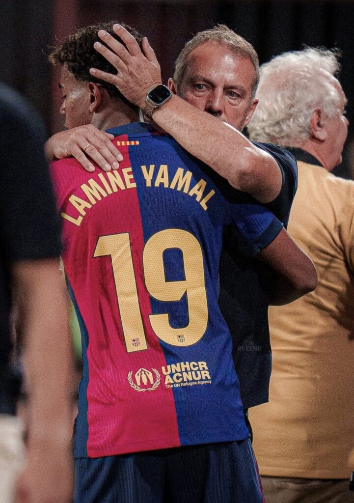 Junto a Lamine Yamal el DT alemán.