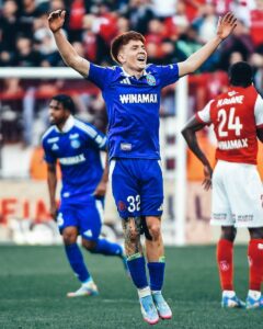 Festejo del Colo Barco con Racing de Estrasburgo