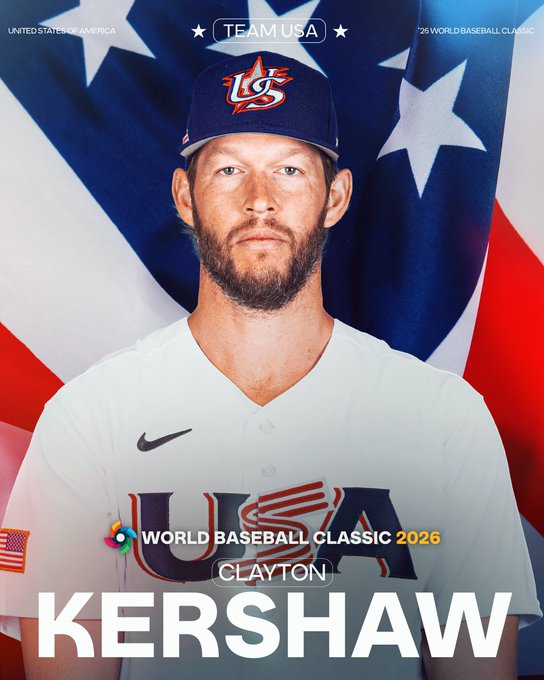 La MLB confirmó a Clayton Kershaw al Team USA en Clásico Mundial 2026