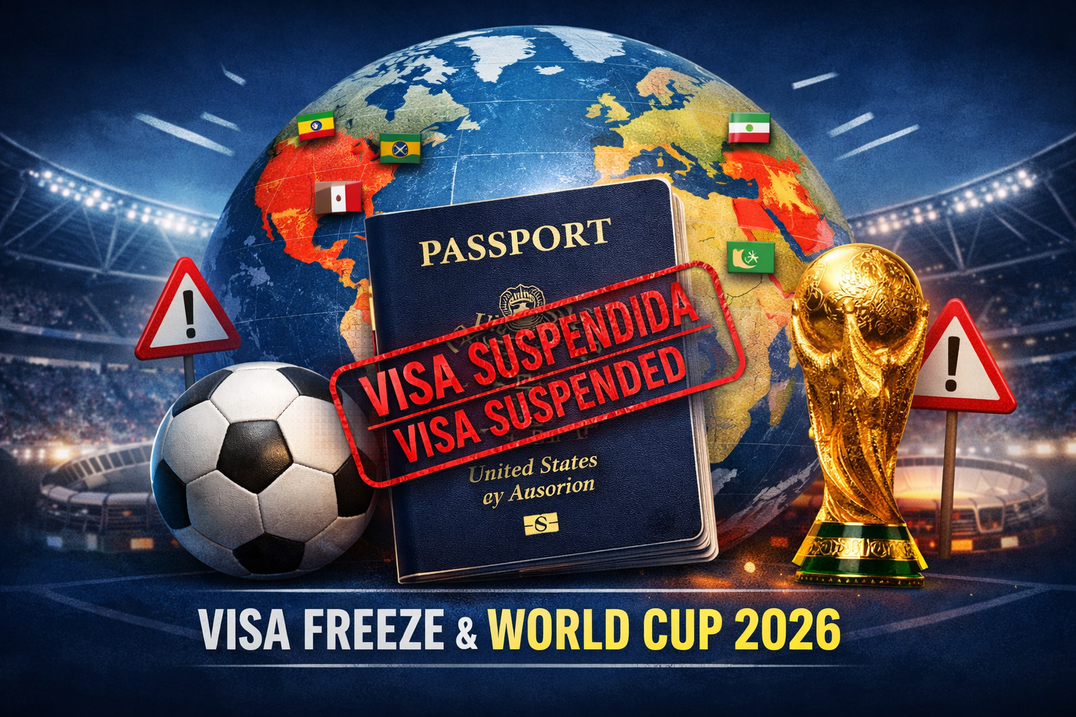 La suspensión de visas al Mundial 2026 afectará a aficionados de países específicos que no podrán entrar en EE.UU. La suspensión de visas al Mundial 2026 afectará a aficionados de países específicos que no podrán entrar en EE.UU.