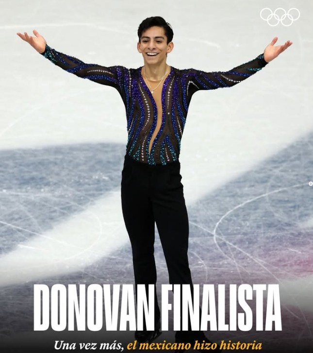 El gobierno de México felicitó a Donovan Carrillo por su pase a la final de patinaje atístico en MIlano-Cortina 2026
