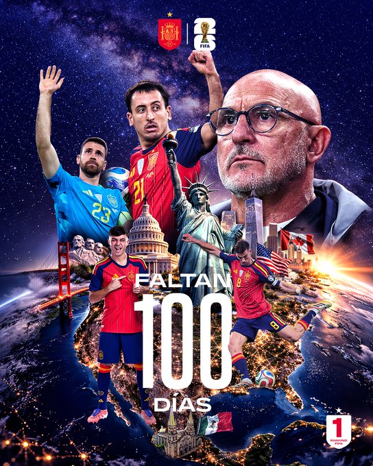 España ocupa el puesto 1 en el Ranking FIFA a menos de 100 días del inicio del Mundial 2026