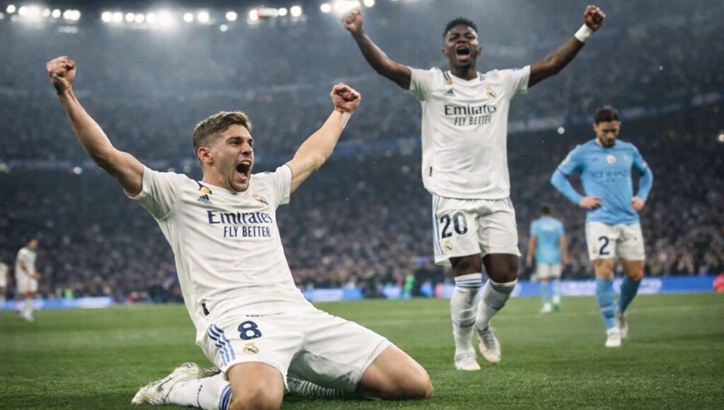 Fede Valverde vivió un día histórico en Champions League en el Real Madrid 3-0 Manchester City