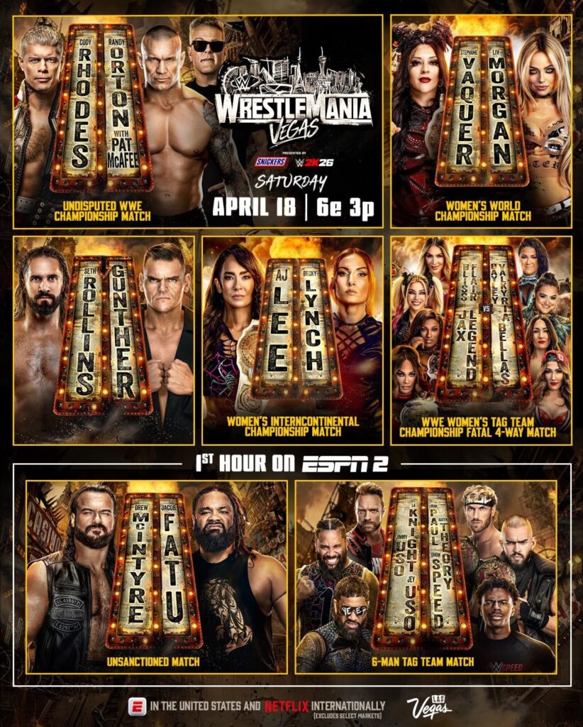 Esta es la cartelera de Wrestlemania 42, ¿por qué no está generando interés entre la afición?
