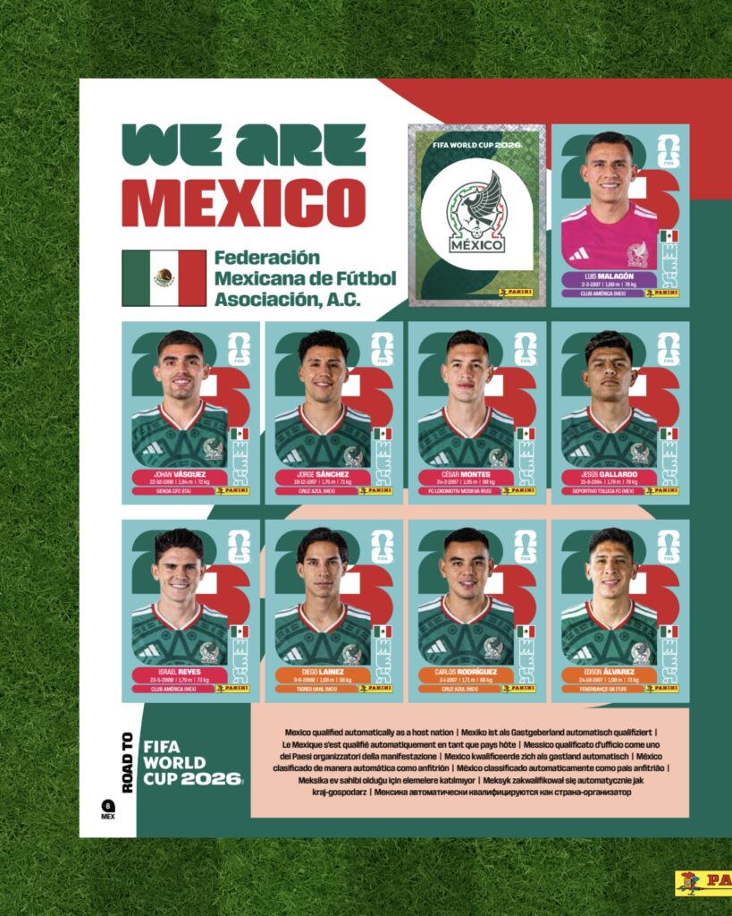 El álbum Panini 2026 contiene 980 estampas de los 48 equipos que participarán en la Copa del Mundo