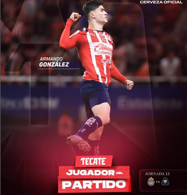 La Hormiga González fue la figura de Chivas en el empate ante Pumas de la fecha 13