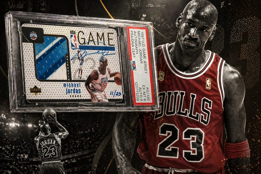 Una tarjeta autografiada de Michael Jordan es uno de los artículos coleccionables más codiciados