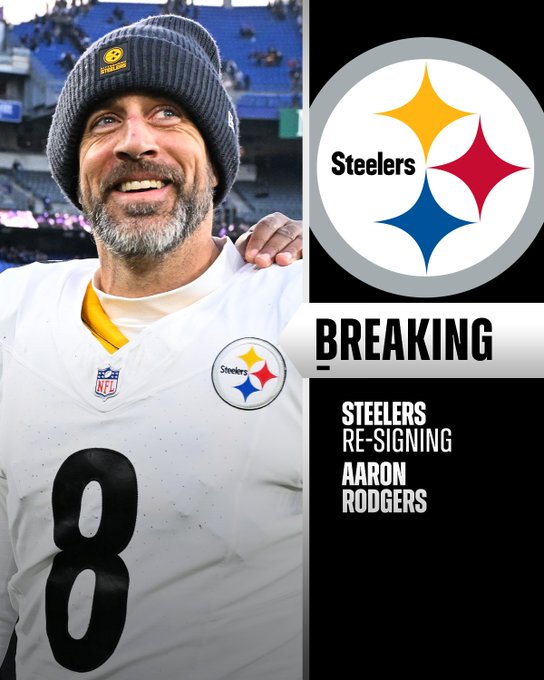 Aaron Rodgers jugará una segunda temporada con los Steelers, ahora bajo el mando de Mike McCarthy, su ex coach en los Packers