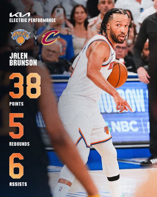 Jalen Brunson fue la figura de los Knicks, encabezando la remontada en el último cuarto y terminó el partido con 38 puntos