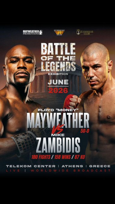 Floyd Mayweather prepara una nueva pelea de exhibición ante Mike Zambidis en Atenas, Grecia