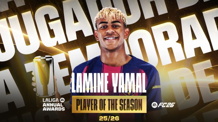 Lamine Yamal fue elegido jugador de la temporada 2025-26 de LaLiga