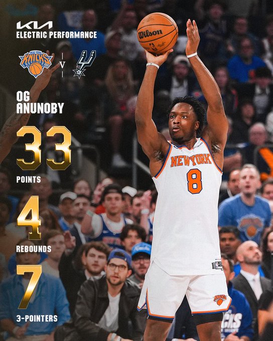 Los Knicks están a un triunfo de su primer campeonato en 53 años gracias a la canasta de ensueño de OG Anunoby