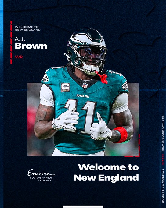 Los Patriots dieron la bienvenida a A.J. Brown por quien cedieron su primera selección del Draft del 2028
