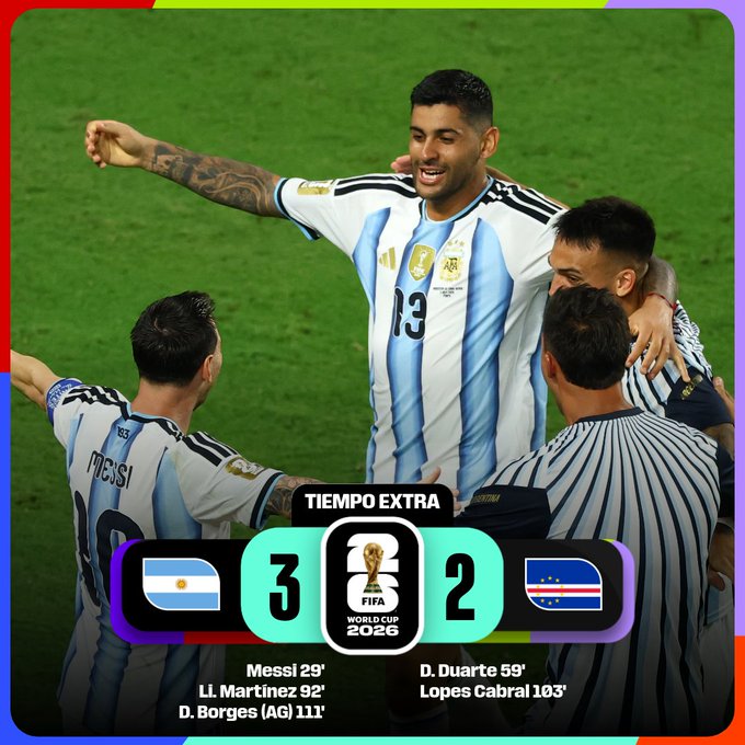 Argentina sufrió en exceso ante un sorpresivo Cabo Verde pero avanzó a los octavos de final