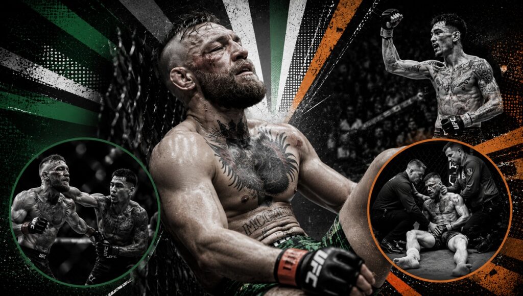 Conor McGregor sufre lesión en UFC 329 y pierde ante Max Holloway en su regreso a la MMA