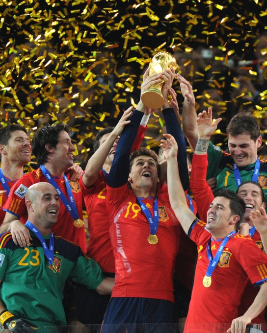 España armó un imponente equipo en 2010 de la mano de Vicente del Bosque y jugadores del Real Madrid y Barcelona
