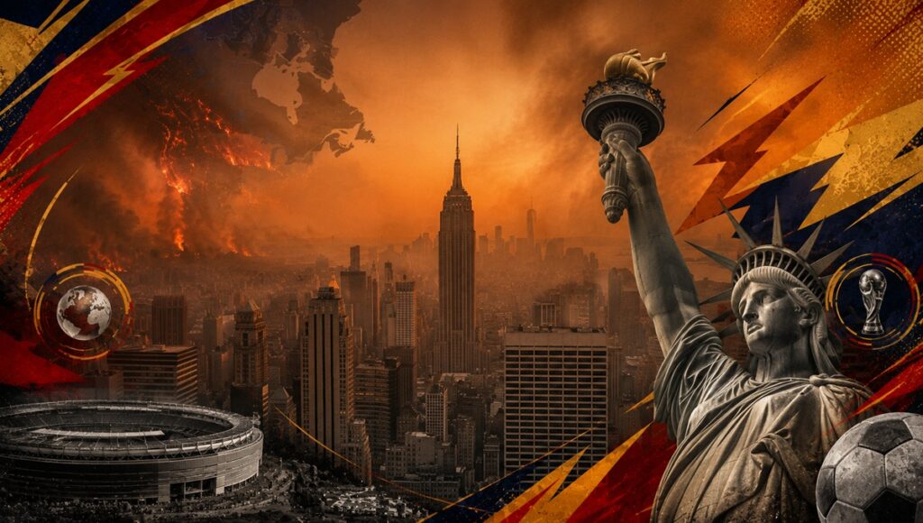 Humo en Nueva York antes de la final entre Argentina y España