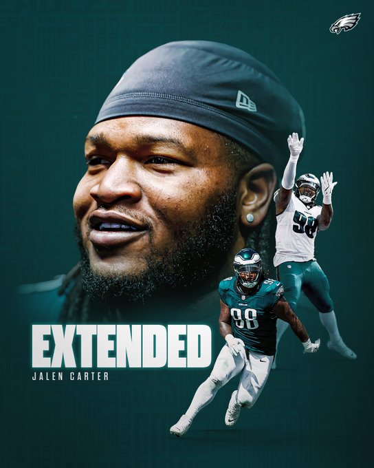 Los Eagles presumieron la extensión de contrato de su estrella defensiva Jalen Carter como el liniero mejor pagado de la NFL