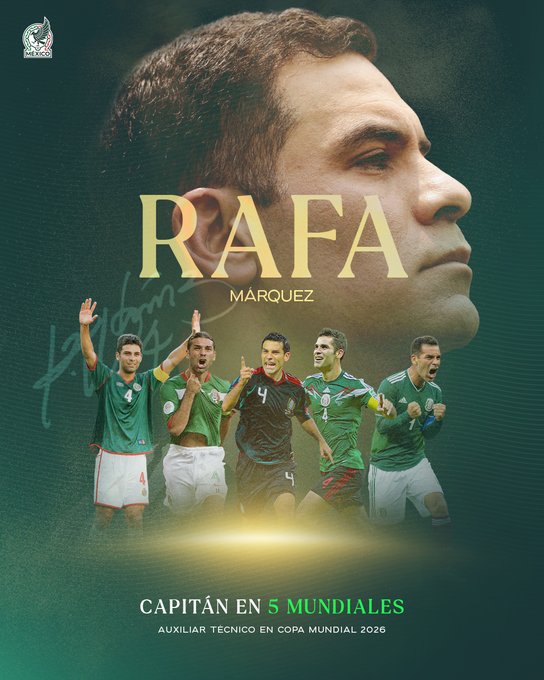 Rafa Márquez es uno de los máximos referentes de la Selección Mexicana, participando en 5 Mundiales como capitán