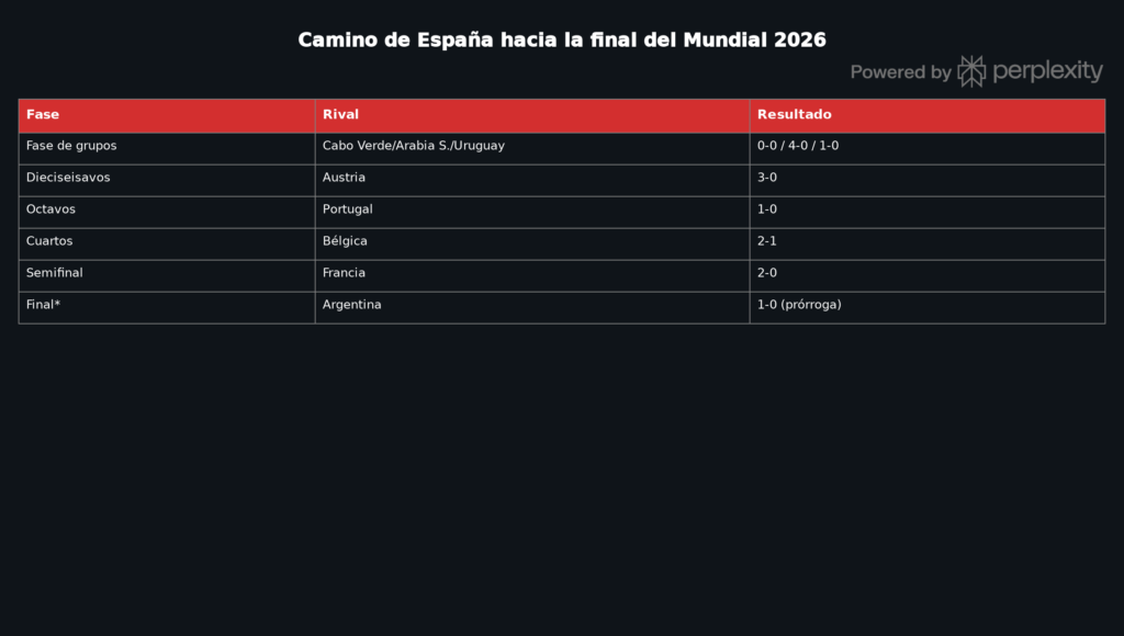 El camino de España al título de 2026