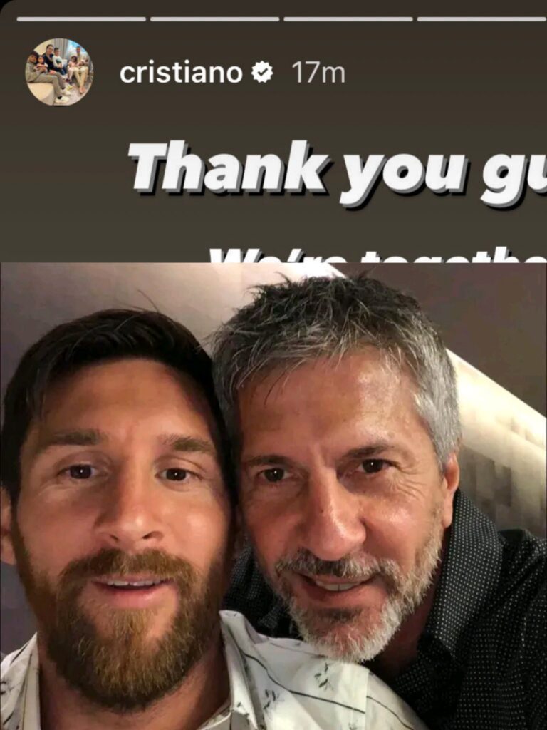 Cristiano Ronaldo publicó un mensaje de condolencia para Lionel Messi, tras la muerte de su padre