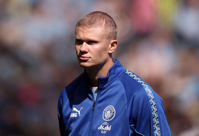 Erling Haaland festejó su nuevo look para sus 200 partidos con el Manchester City