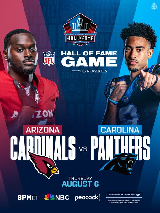 Este jueves comienza la pretemporada de la NFL con el partido del Salón de la Fama entre Arizona y Carolina.