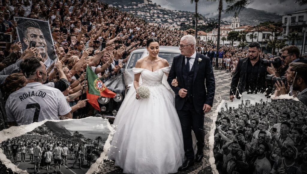 La no boda de Cristiano Ronaldo en Madeira convocó a miles de aficionados a la catedral de Madeira