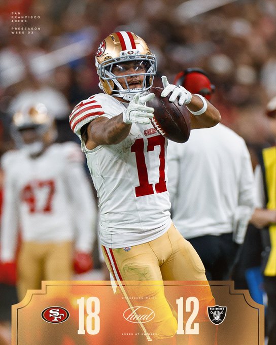 Los Niners se impusieron a los Raiders en Las Vegas en su último partido de pretemporada del 2026
