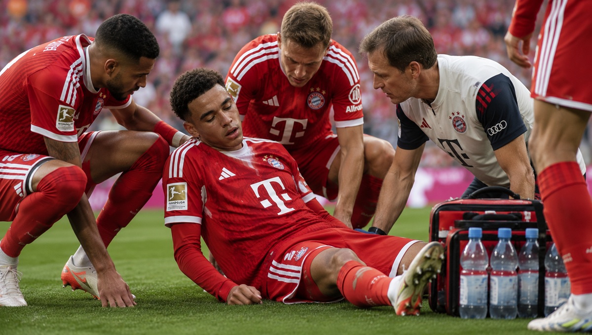 Por qué se desmayó Jamal Musiala en pleno partido del Bayern Por qué se desmayó Jamal Musiala en pleno partido del Bayern
