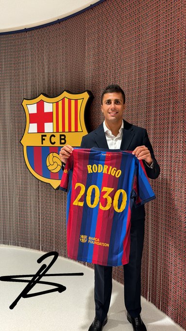 Rodri fue presentado oficialmente como nuevo jugador del Barcelona