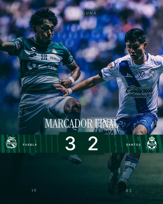 Santos perdió ete sábado en Puebla y sigue en el fondo de la tabla general