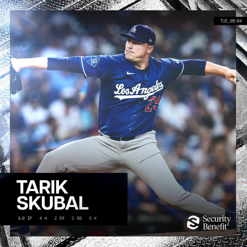 Tarik Scubal debutó con los Dodgers este martes, apiuntalando el temible pitcheo abridor del campeón de la MLB