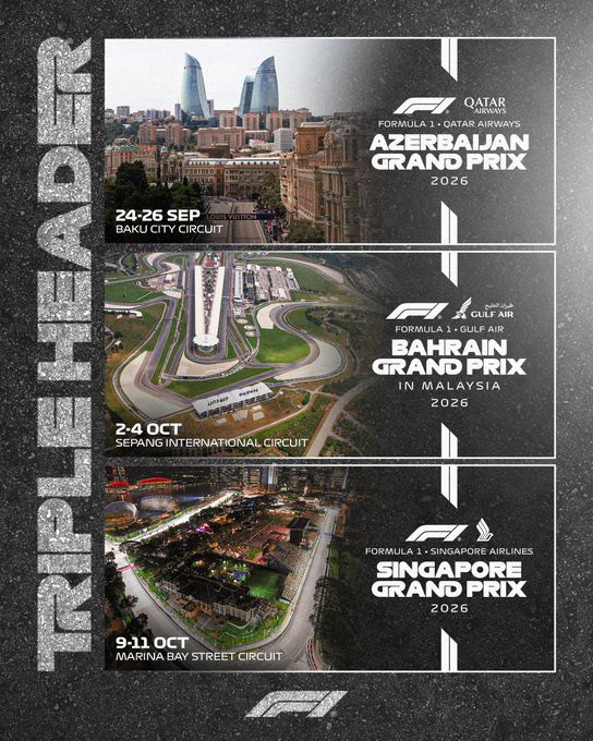 La F1 tiene eventos agendados en Asia para los siguientes 3 fines de semana