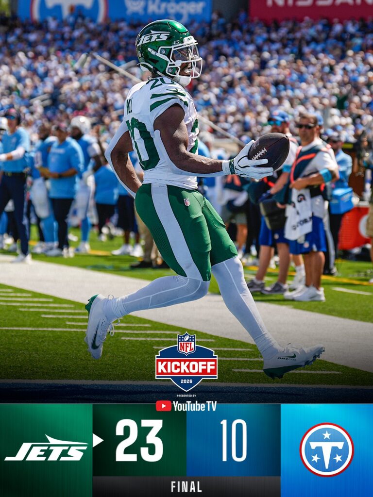 Los Jets vencieron a los Titans en duelo entre dos equipos en plena reconstrucción