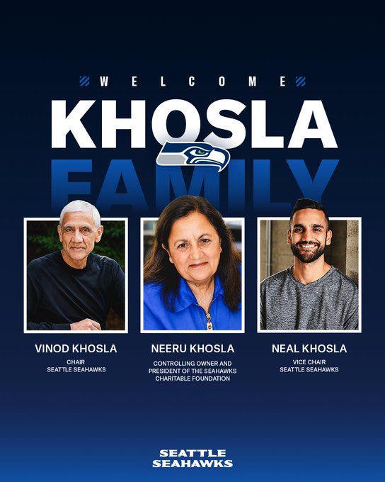 Los Seahawks formalizaron este miércoles la venta del equipo a la familia Khosla