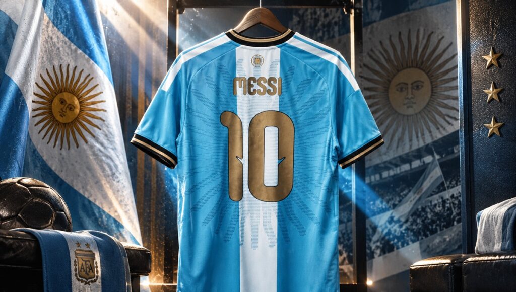 Messi presenta su camiseta del adiós con Argentina