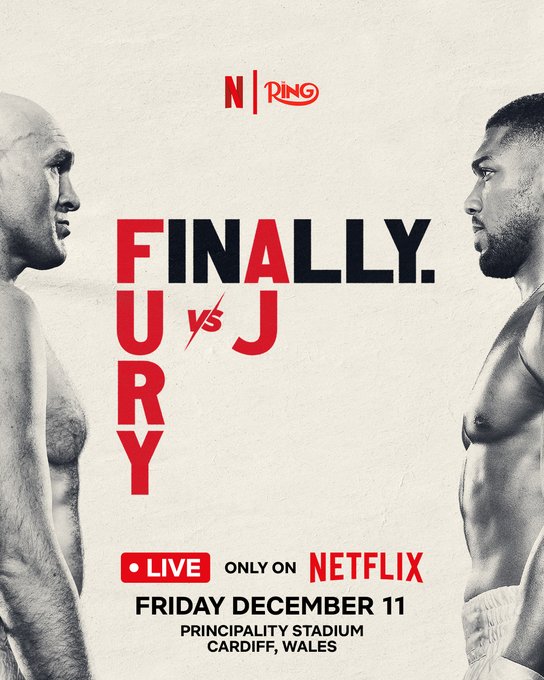Netflix confirmó por fin la esperada pelea entre los británicos Tyson Fury y Anthony Joshua