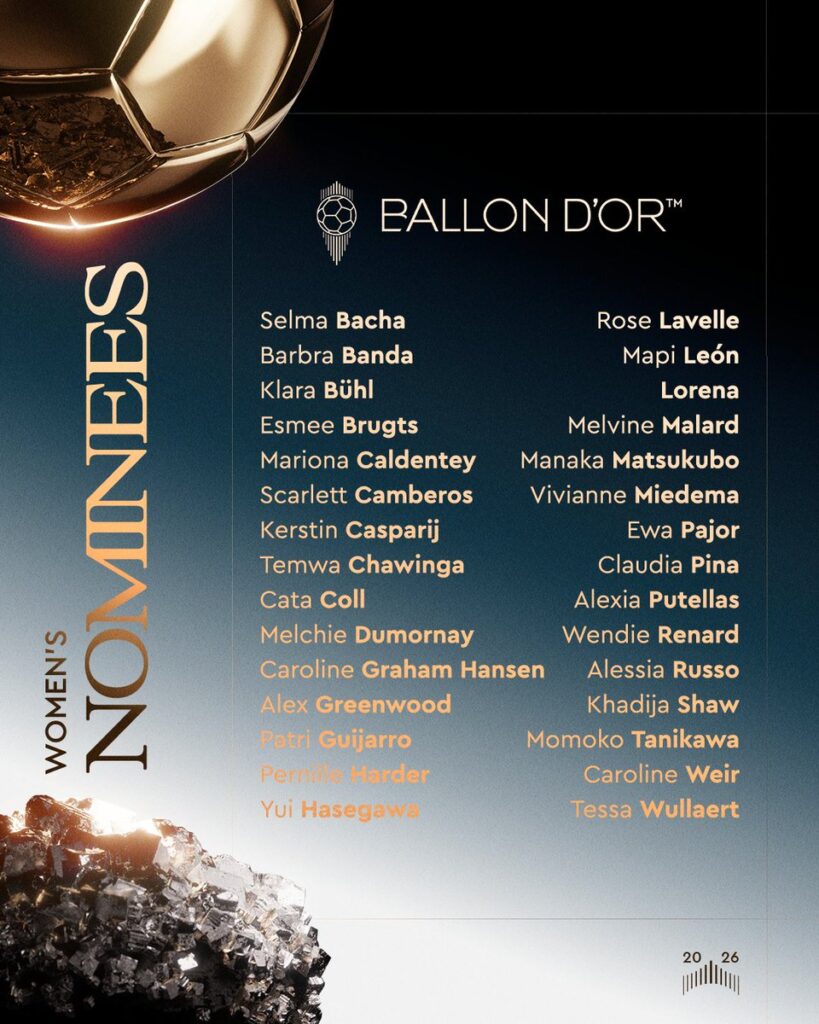 Scarlett Camberos destaca entre las nominadas al Balón de Oro Femenil 2026