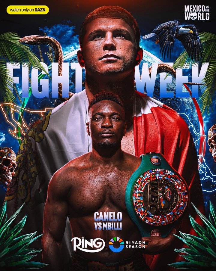 Canelo regresa a la actividad este fin de semana ante Christian Mbilli en Riad