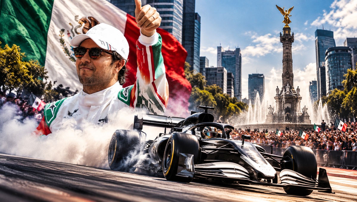 Checo Pérez y su showrun en Reforma Checo Pérez y su showrun en Reforma