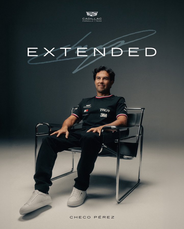 Checo también informó que extendió su contrato con Cadillac hasta 2029