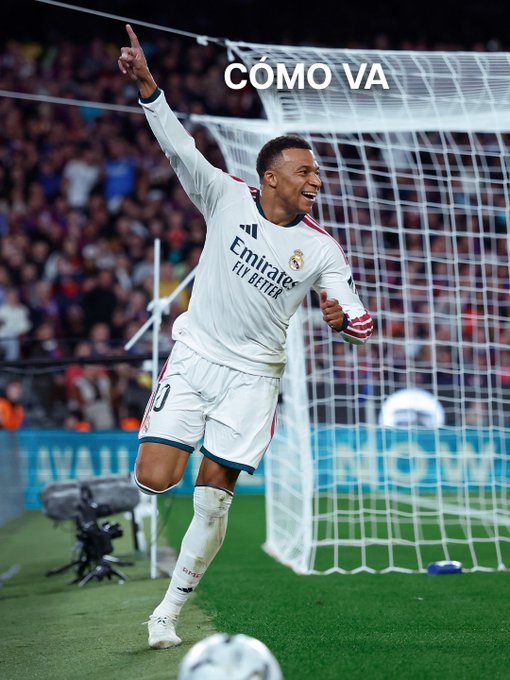 Con su doblete ante Barcelona, Kilian Mbappé marcó su gol 100 con el Real Madrid