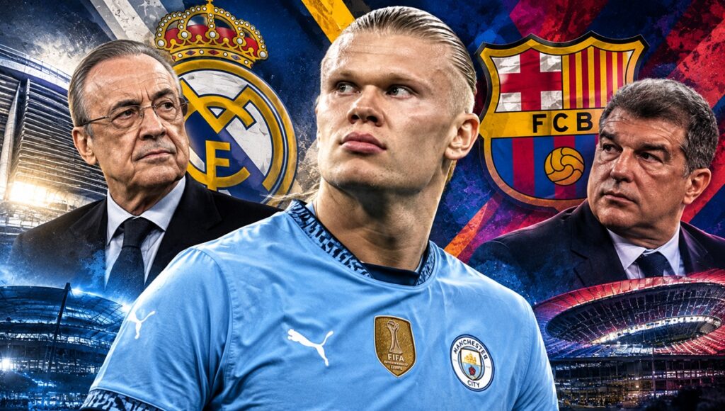 Haaland seguido de cerca por Real Madrid y Barcelona