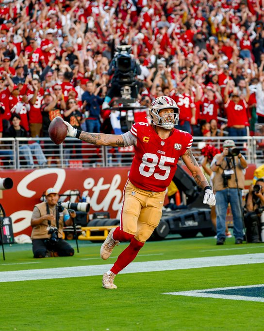Kittle se rompió el tendón de Aquiles en enero, durante los playoffs del 2026 y ya está jugando con los 49ers